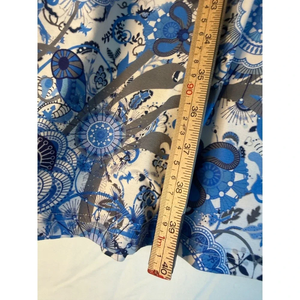 Pink Daisy womens blue & white floral 3/4 sleeve dress Sz 3x cottage core comfy - Picture 8 of 11